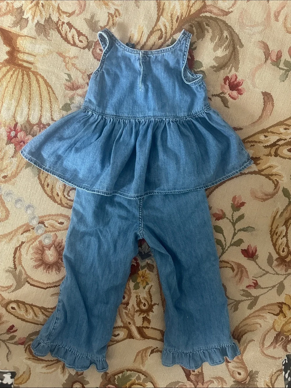 GAP Light Blue Denim Ruffle Jeans Set